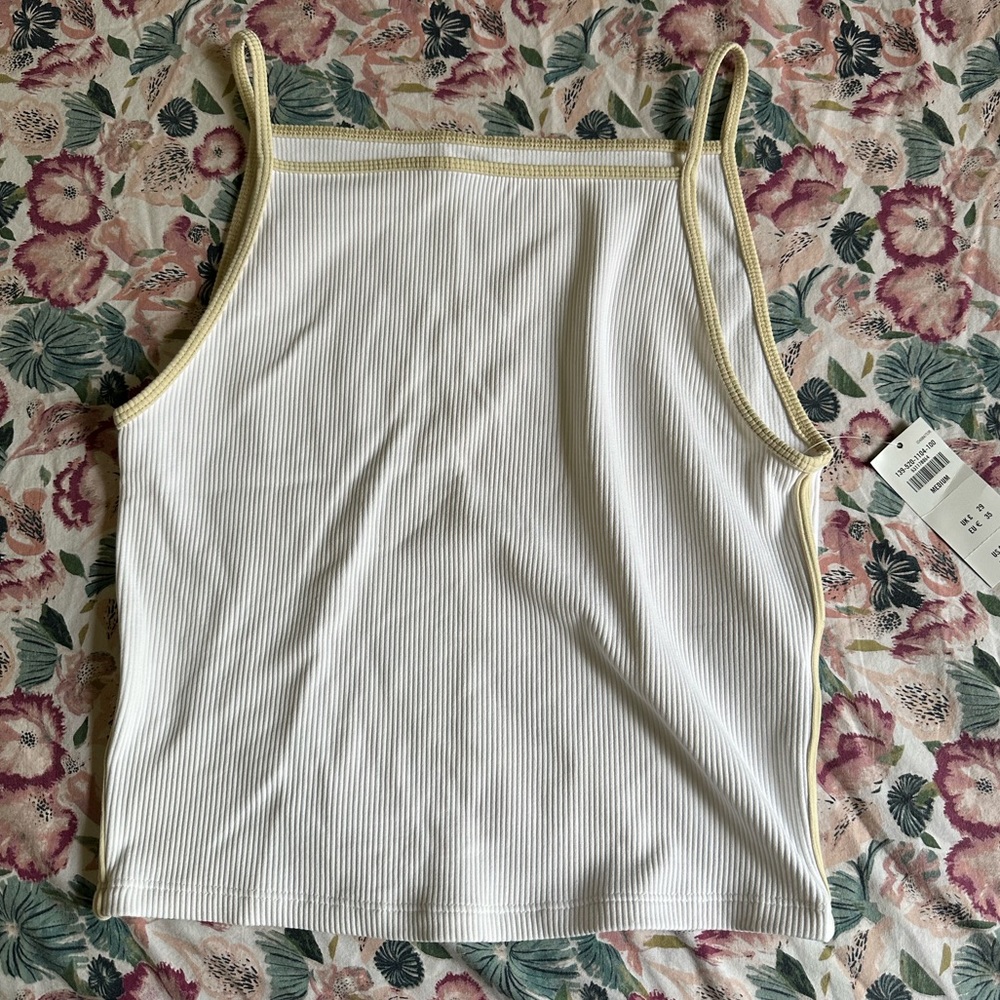White Abercrombie square neck seamless tank top medium